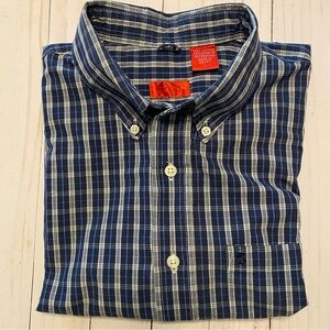 Men’s IZOD Short Sleeve Button Down Plaid Shirt Size L